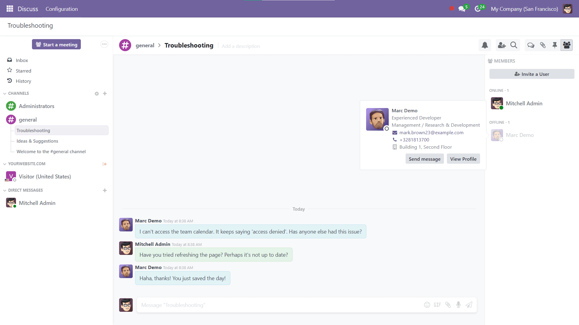 Discussions module overlaying threaded comments